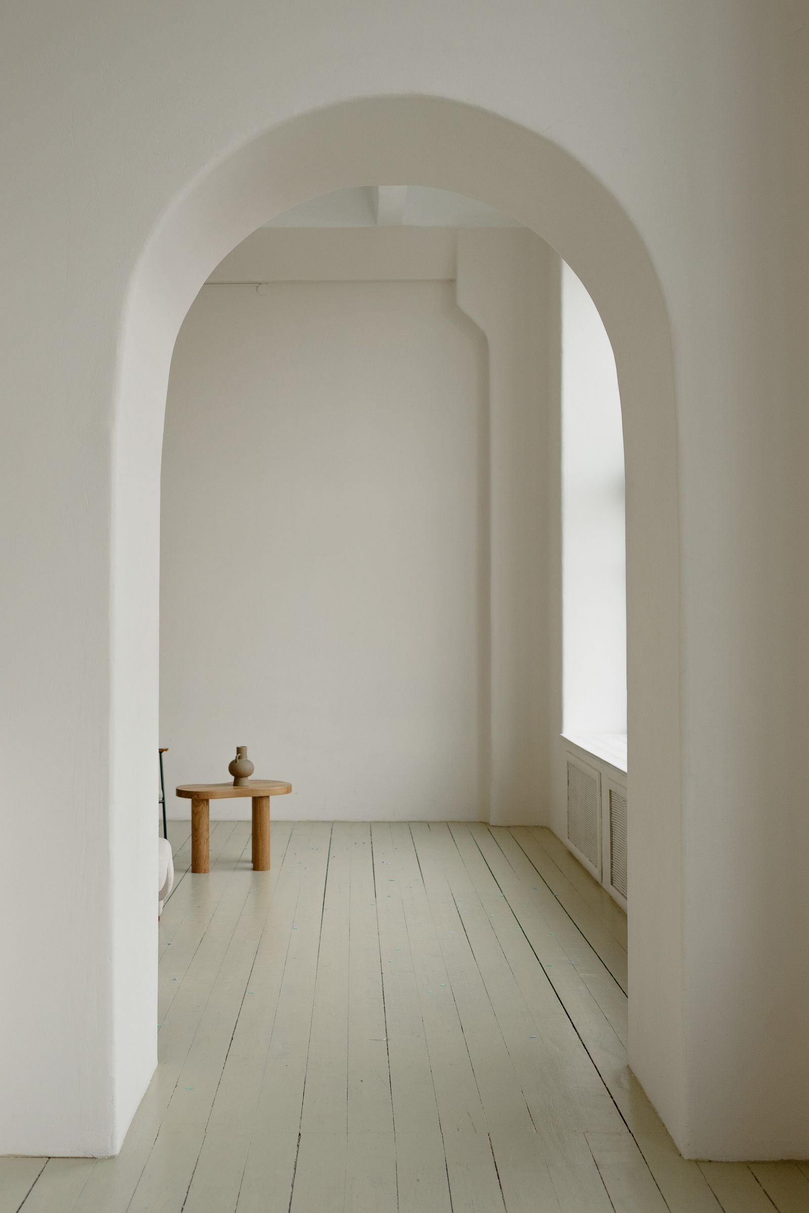 White plaster archway