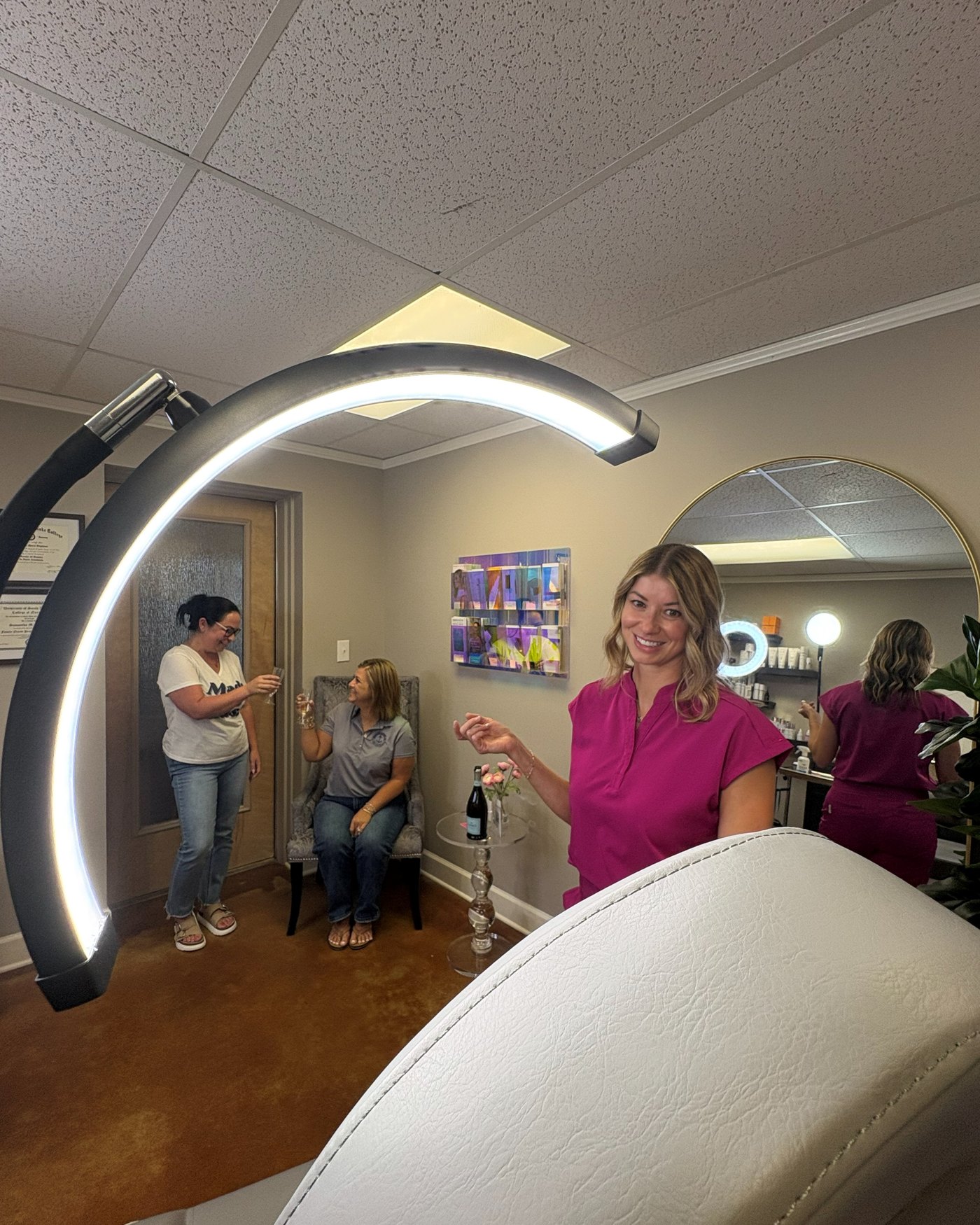 Guests at a tox party at Seymour Beauty Aesthetics in Maurice, Louisiana